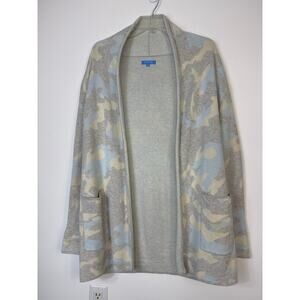 Burgess Pastel Camo Travel Jacket Cardigan Leah Open Front Lightweight Small